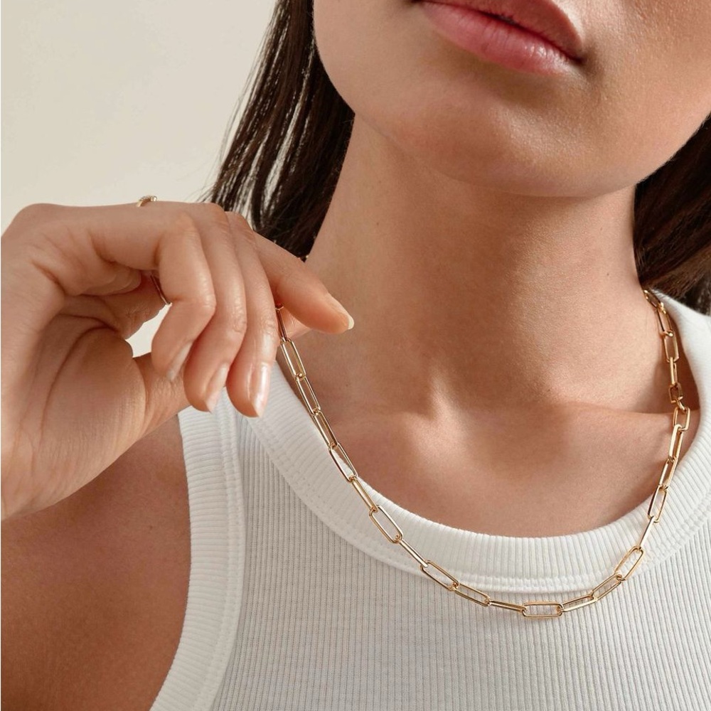 18K Gold Plated Paperclip Necklace